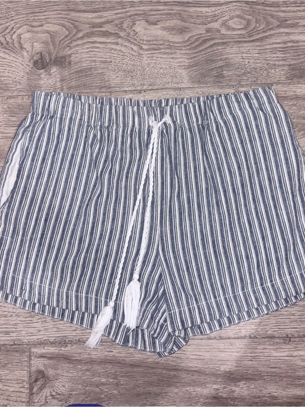 Striped Blue and White Women's Drawstring Shorts